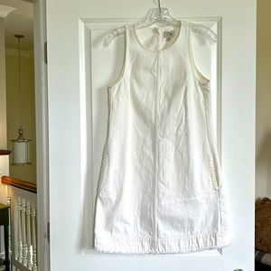 J. Crew size 2 white denim dress w/pockets! Good condition, smoke free. Cute!